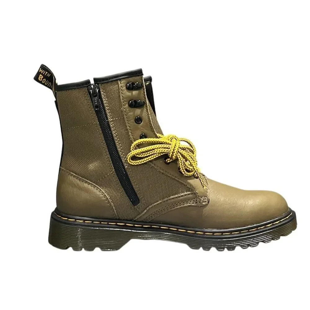 Dr. Martens 1460 Panel Y Teens Leather Boots Outdoor Green M6/L7 Lace Up Unisex